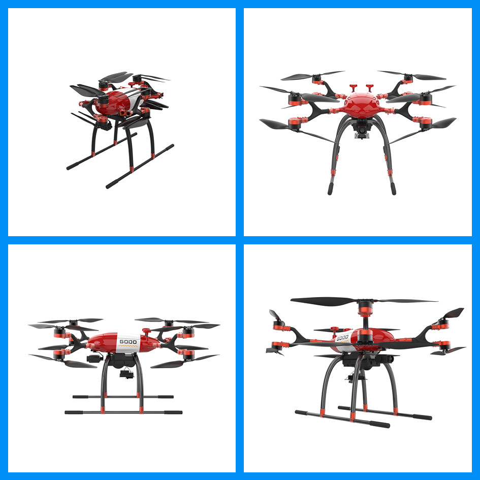 GODO GD-H2 Octo Quad Heavy Duty Drone Чистый электрический складной аварийный БПЛА Промышленный фюзеляж из углеродного волокна