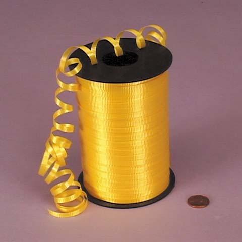 PP Solid Embossed Yellow green Curling Ribbon 5mm X 500y  for gift decoration