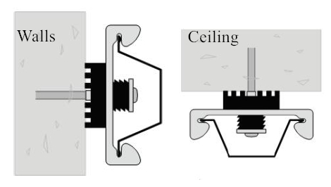 Suspended Ceiling Sound Insulation Clips ODM Hat Channel Acoustic Isolation Clips