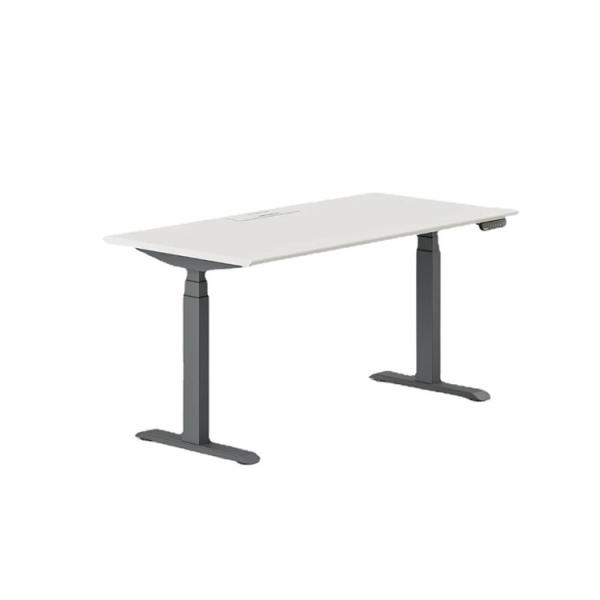 Long Brown Coffee Dual Motor Electric Desk with Height Adjustment and Memory Setting