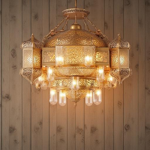 6-Light Vintage Copper Chandelier with Dimmable E27 E14 Bulbs