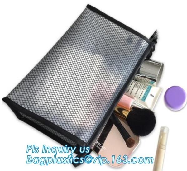 PVC Mesh Cosmetic Bag Coin Purse for Mom Holiday Gift Pink Bag, Portable Travel Cosmetic Bag Makeup Case Pouch Mesh Cosm