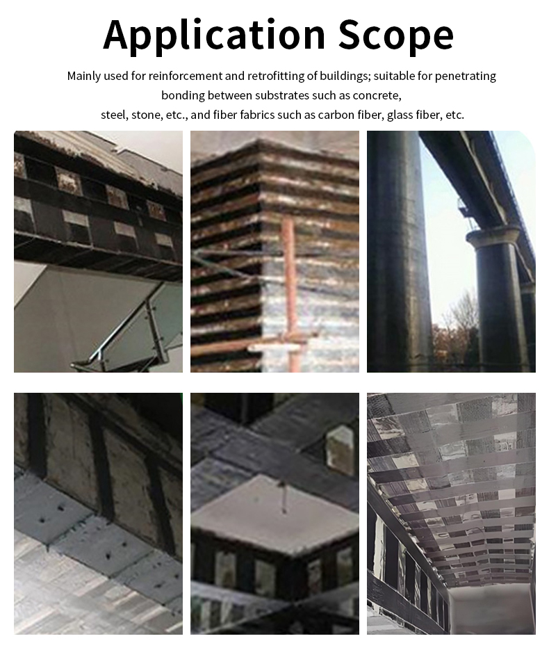 High Strength Carbon Fiber Impregnating Adhesive Grade-A Structural Epoxy Resin for Bonding Concrete Structural Repair Project