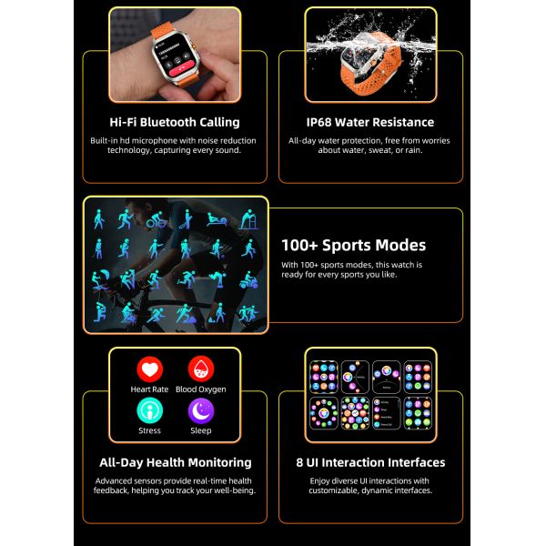 KW295 Smart Watch with Bluetooth Calling 100+ Sports Modes