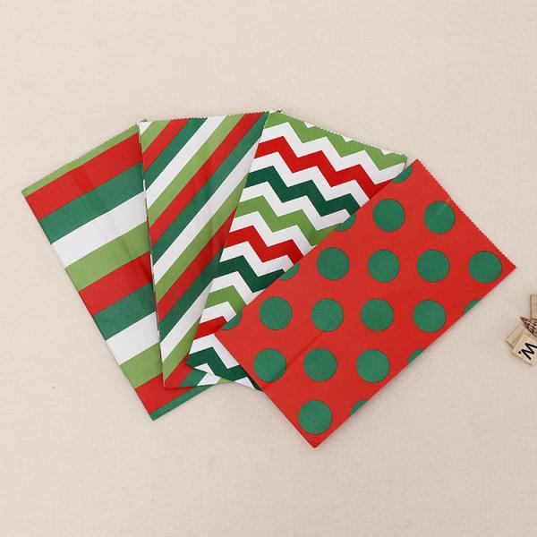 Fancy Fête de Noël Favour Gift Kraft Sac en papier avec poignée Couleur personnalisée Accepté