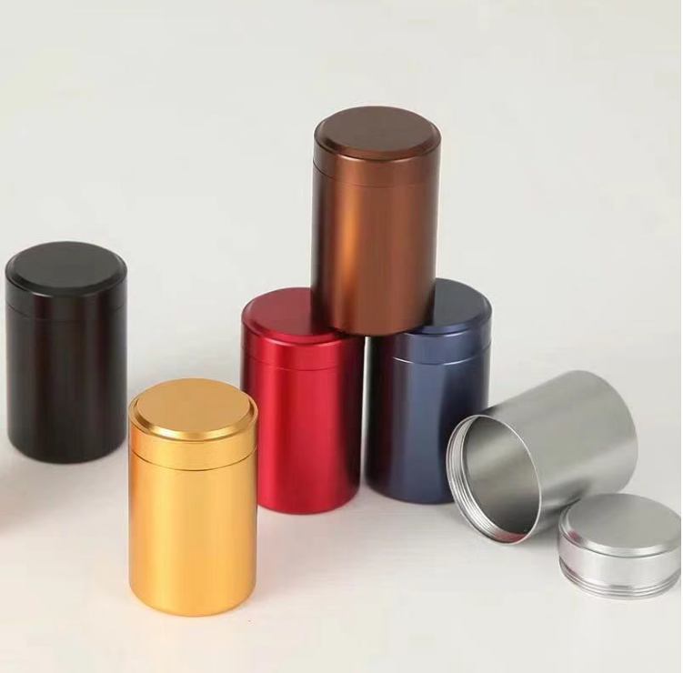 Коробка 60ml 120ml 140ml жестяной коробки порошка чая сплава титана с крышкой винта