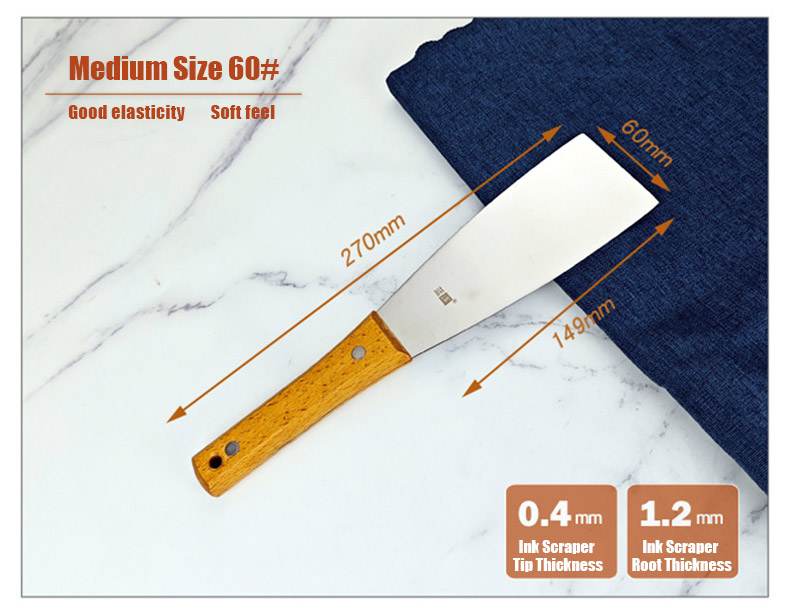Offset Printing Stainless Steel Ink Knife With Wooden Handle