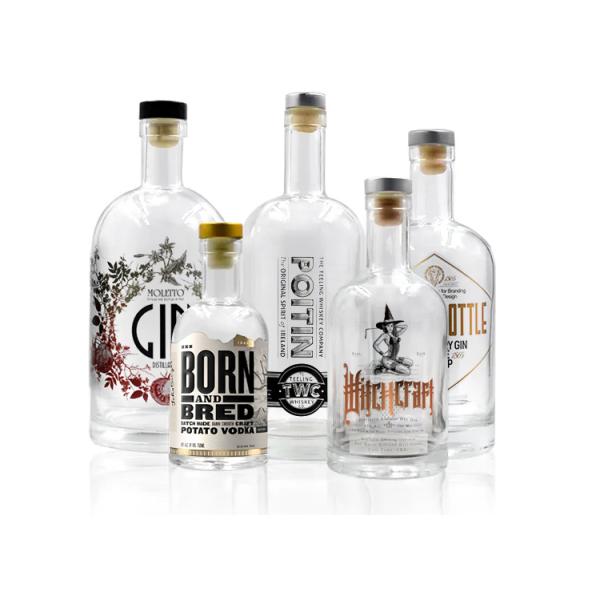 Top-Rated Glass Liquor Bottle 750ml with Embossed Logo and Acceptable Customer's Logo
