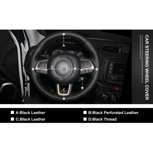 Customize Leather Hand Sewing Steering Wheel Wrap Cover for Jeep Compass 2017 Renegade 2016 2017