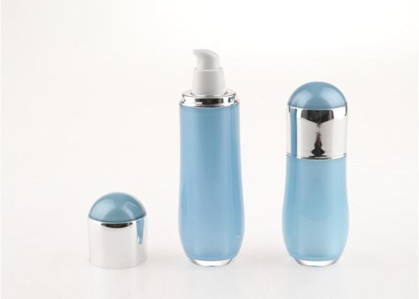 Plastic 30ml Blue Airless Cosmetic Bottles Technology Jet Molding