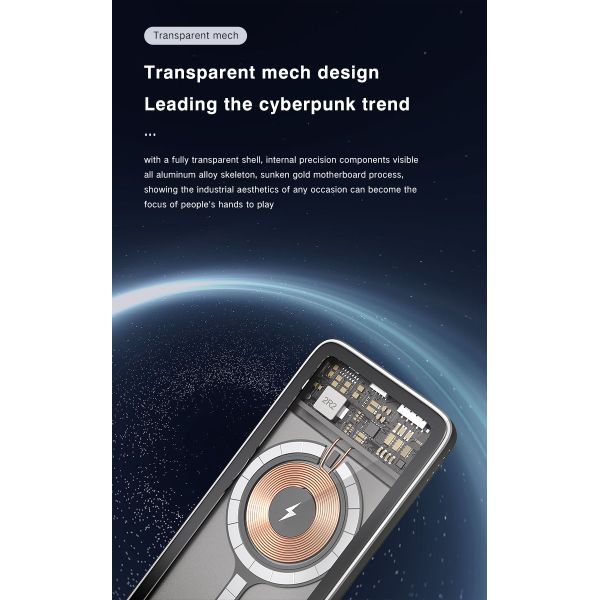 Transparent Shell Magnetic Suction Wireless Power Bank Fast Charging