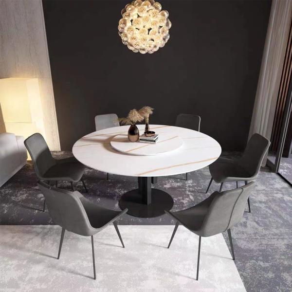 Luxurious And Elegant Round Dining Table With Ceramic Marble Top