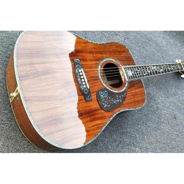 KOA wood classic acoustic guitar,Life tree Ebony Fingerboard,Abalone inlays and binding,China 41 inchs acoustic