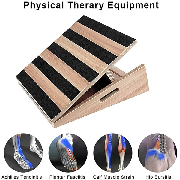 Adjustable Wooden Slant Board Workout Non Slip Wooden Fitness Equipment