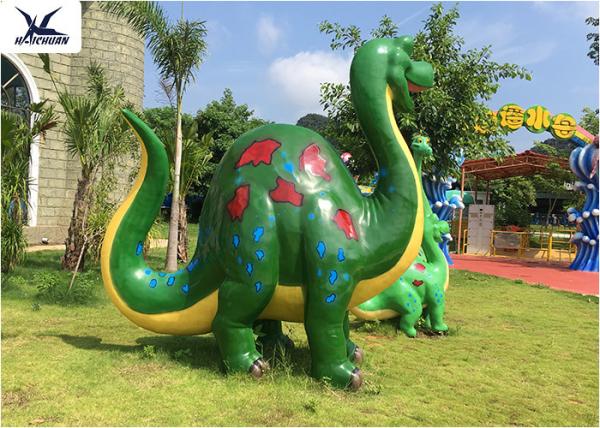 Garden Large DinosaurLife Size Fiberglass Statues Cartoon Shape For Outside Decoration