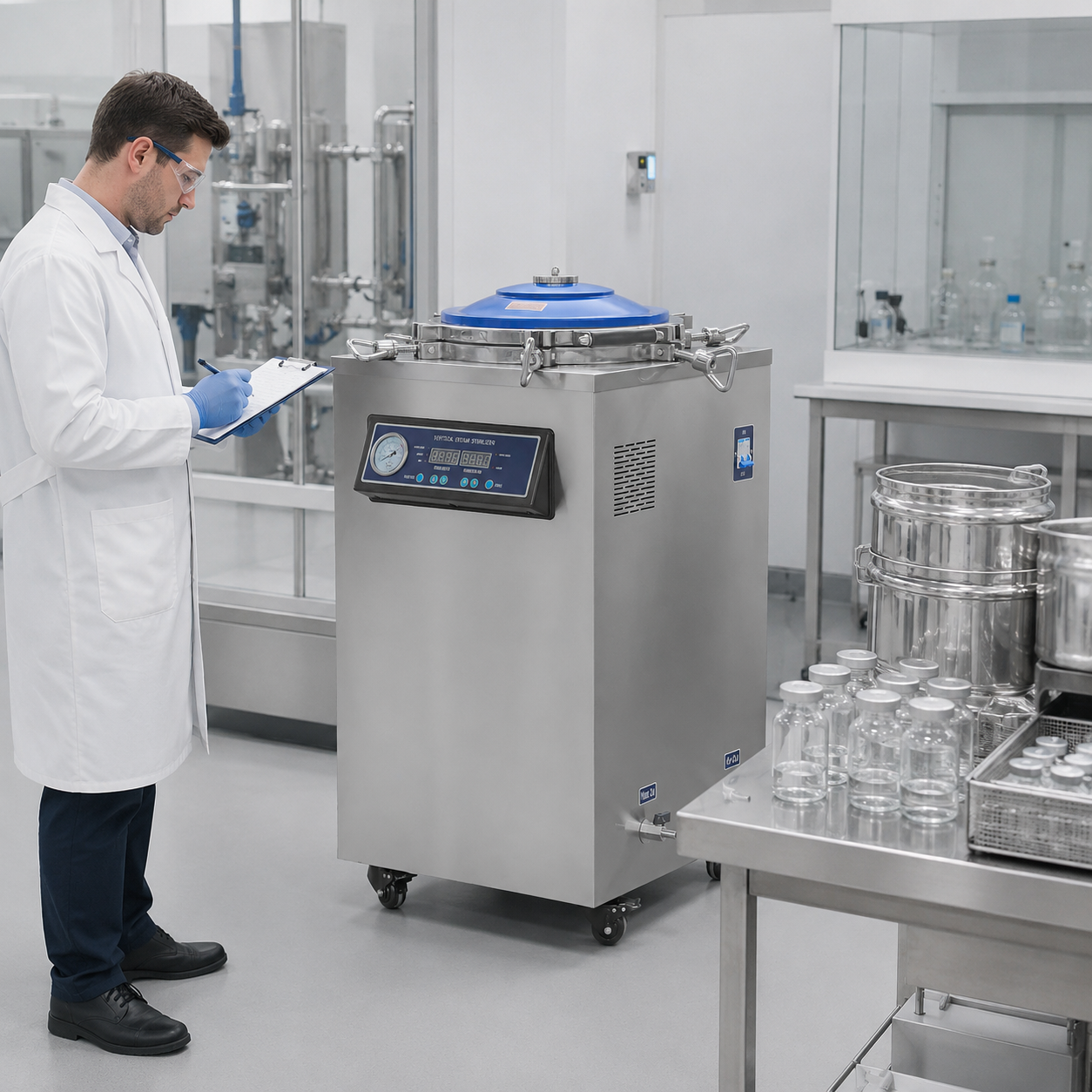 Vertical Steam Autoclave Sterilizer DGLS-B 50L Stainless Steel Lab Sterilization Equipment with Digital Automatic Control
