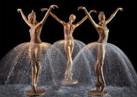 Fontaine d'eau en bronze de ballerine de décoration extérieure de jardin avec la taille de la taille 180cm