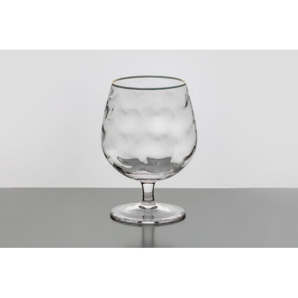 Hammered Unusual Brandy Cognac Glasses 16 Ounces Hand Blown With Gold Silver Rim