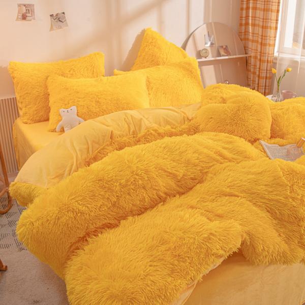 Customized Shaggy Plush Duvet Cover Sets Soft Winter Bedding with No Filling