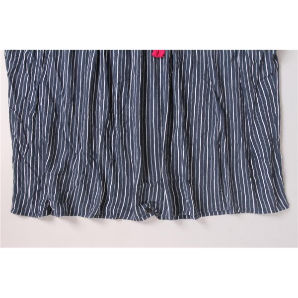 100% Rayon Ladies Striped Printing Blouse Big Embroidery Striped Womens Top