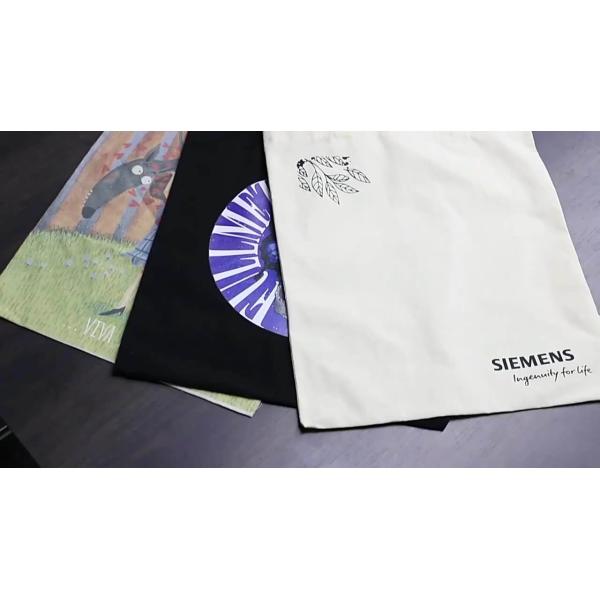 Grocery Customized Logo Printed Recycle Plain Organic Cotton Canvas Tote Shopping Bags with Zipper