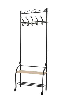 Bench Shoes Shelves Free Standing Coat Hanger  For Hanging Bags / Hats Bedroom