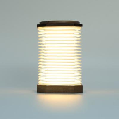 ODM Gingko Smart Accordion Floor Lamp Wooden LED Reading Light For Bedroom