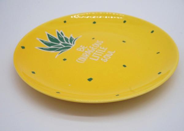 Solid Glazed Decaled Ceramic Serving Platter / Pineapple Salad Plate Stoneware Dolomite