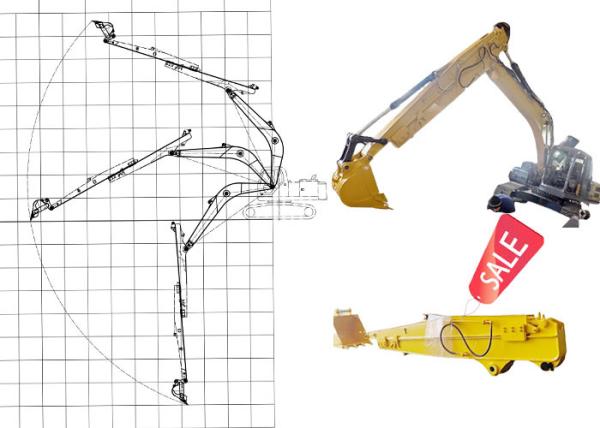 Hydraulic Excavator Long Arm Telescopic Sliding Boom For Cat Hitachi Komatsu