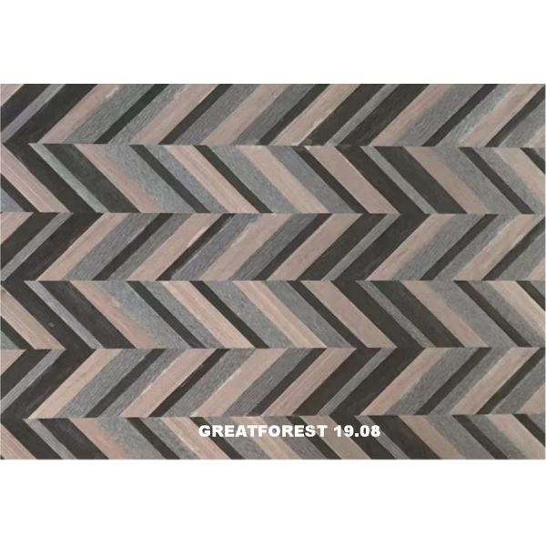Artistic Parquet Wood Veneer Geometric Aesthetic Feeling Popular Geometric Figures 0.50mm Thickness For Wooden Door