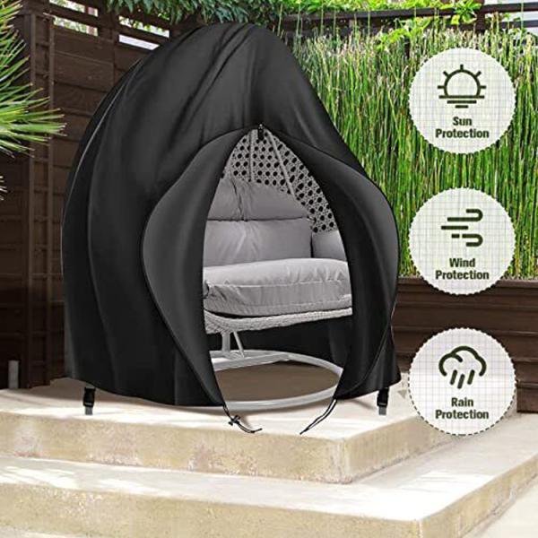 Plain Dyed Outdoor Patio Waterproof Heavy Duty 600D Large Double Hanging Swing Chair Dust Protector Covers