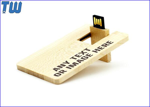 Natural Wood Credit Card 16GB Pen Drive 360 Degree Rotating UDP