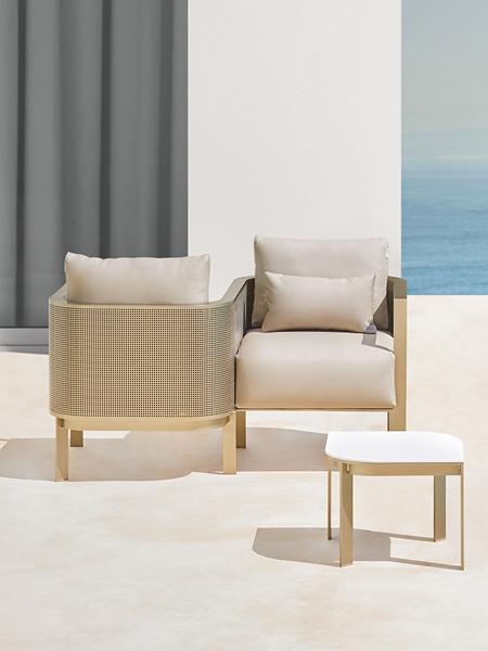 High End Stainless Steel Frame Modern Outdoor Garden Furniture Sofa Lounge Chair Set