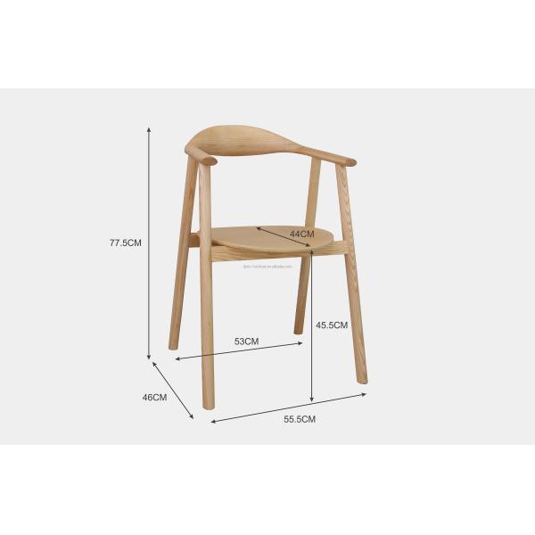 Fully Assembled High Back Solid Ash Wood Dining Chair for Home Furniture in Modern Restaurant