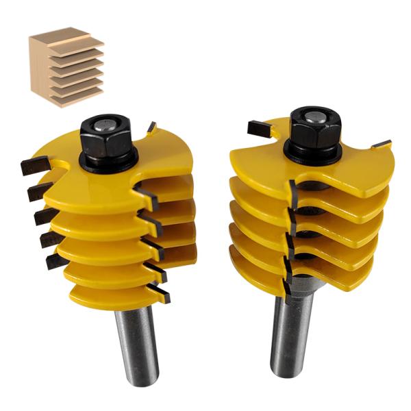 8mm 12mm 1/2 Inch Shank Wood Milling Cutter 3 Teeth Adjustable Finger Joint Router Bits Tenon Tool for Woodworking Tools