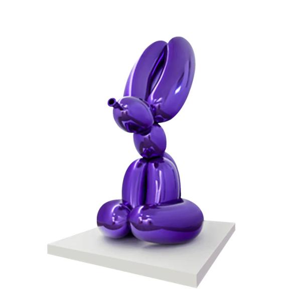 Custom Commercial Sculpture Purple Balloon Bunny Fiberglass Sculpture