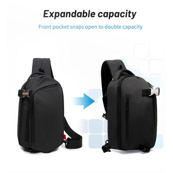 Dacron Oxford Cloth Chest Sling Bags Crossbody Sling Backpack 0.45kg