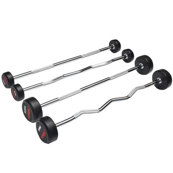 Oem Logo 20kg Fixed Rubber Barbell Power Training Fitness Equipment Free Weights