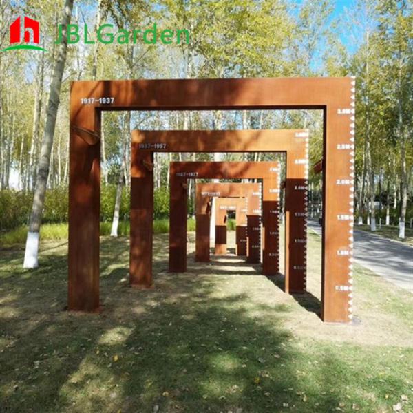 Metal de resistência exterior Art Garden Corten Steel Sculpture para o projeto ajardinando