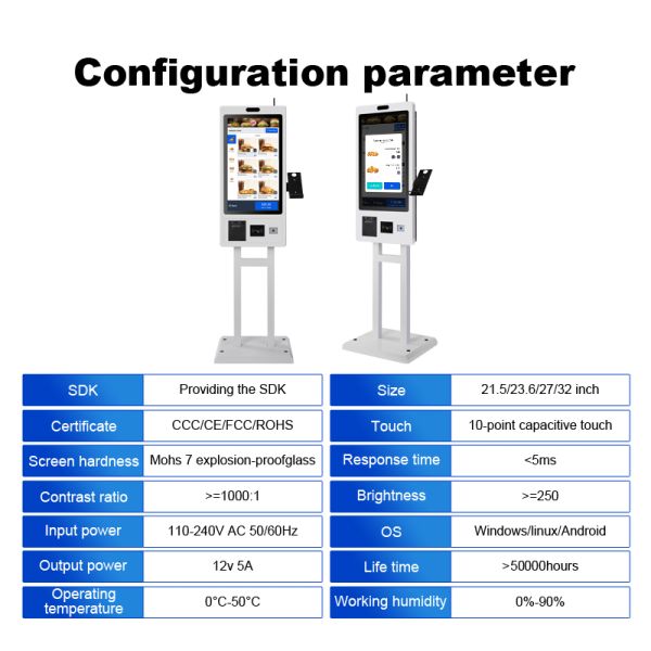 1920X1080 Resolution Payment Kiosk with Facial Recognition and Metal Case for Indoor Self Service