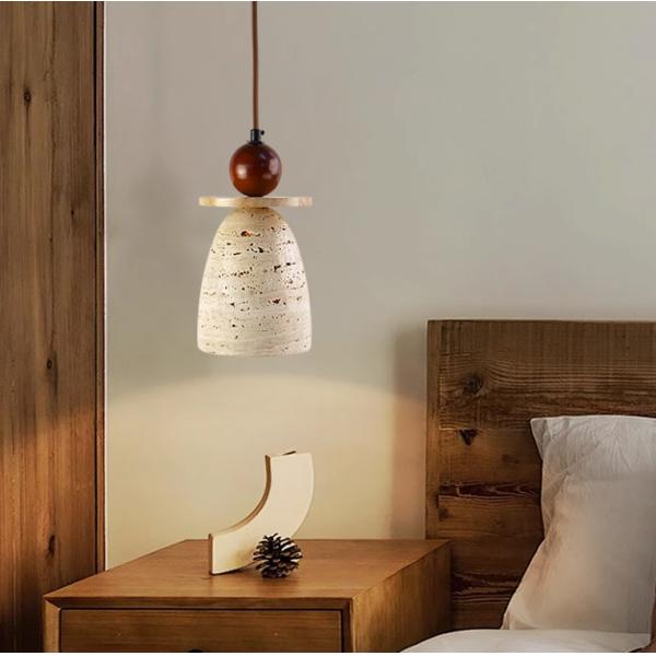 Yellow travertine wooden pendant lamp bedroom for home decorator interior stone pendant lamp