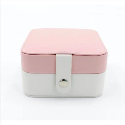 12cm 8cm Portable Jewelry Box Organizer Double Zipper Double Layer Jewelry Box