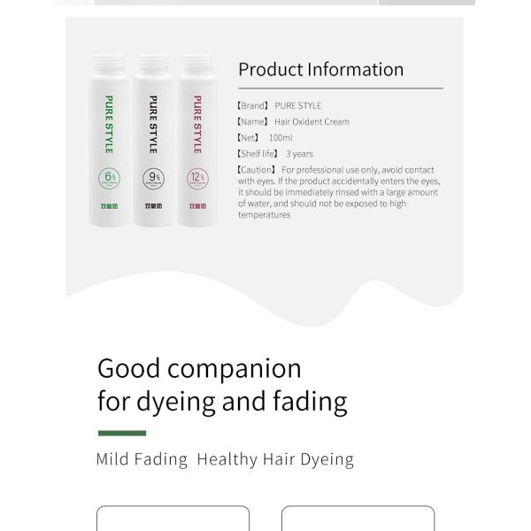 Crème Révélatrice Coloration Permanente 6% 9% 12% Oxydant 100ml