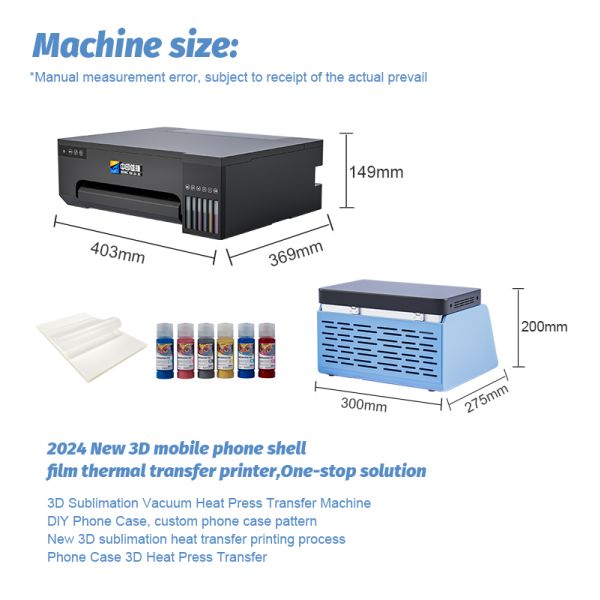 3D Sublimation Phone Case Printing Machine Kit Vacuum Heat Press for iPhone Samsung Custom Case Maker With Molds and Films