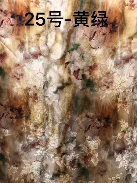 Autumn Viscose Jacquard Plants Flowers Printed  Jacquard Cloth Material  140 - 142CM