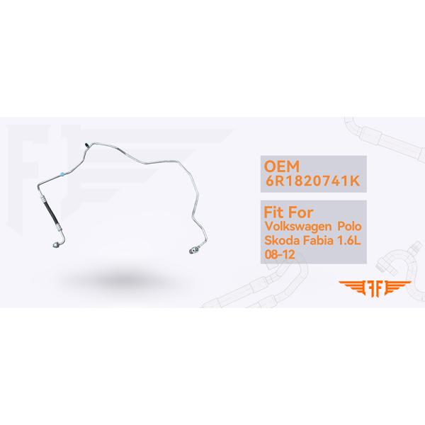 Car AC Discharge Pipe 6R1820741K Fits For 08-12 VW Polo Skoda Fabia 1.6L