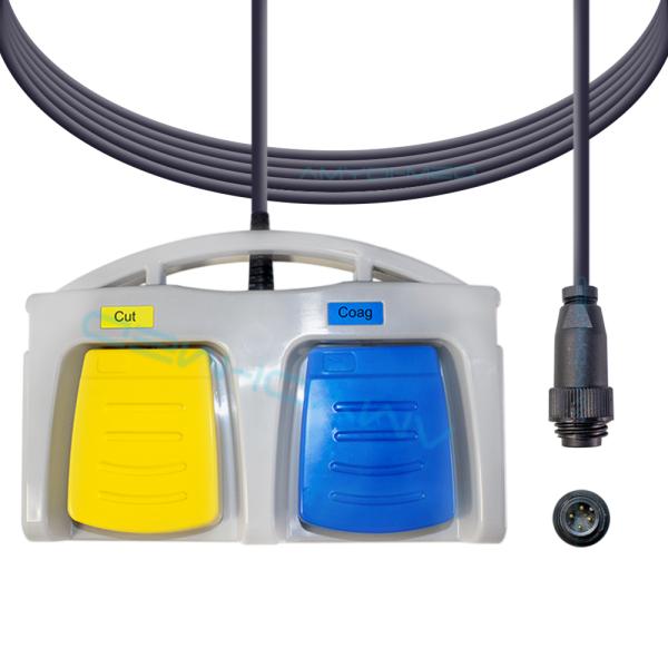Laparoscopic Double Paddle Medical Foot Switch Cut Coag Electrosurgical 2 Unit