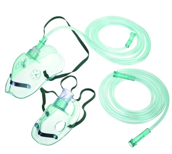 Medium 2,1m Tubo Respirador Máscara facial Pediátrica PVC Máscara de oxigénio transparente
