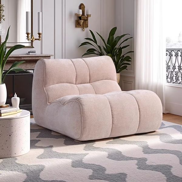 Modern Modular Fabric Tufted Lazy Lounge Sofa with Recliner for Home Leisure Compressed Foam Living Room Sofa