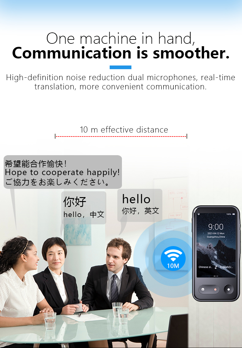 4G Simcard Smart Portable Instant Two Way Language Translator Device Support 138 Languages